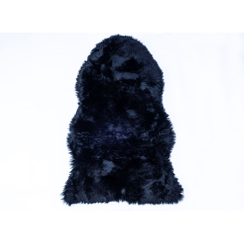 Solid Colour Sheepskin Hand Woven 55cm X 90cm Area Rug