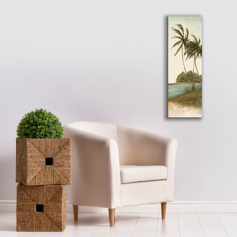  «Trishs Palms 2» par Chariklia Zarris, art mural sur toile, 12 po x 36 po