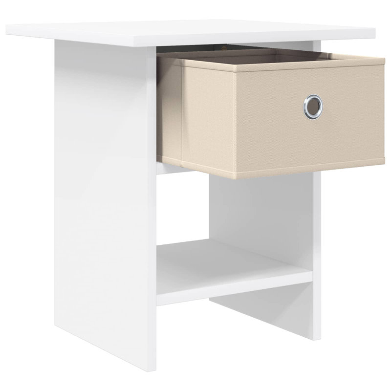 41cm W Composite Bedside Table, White
