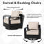 Ensemble de conversation d'extérieur avec canapé, chaises pivotantes et table basse 4 pièces Abdullah, coussin beige-129206396