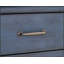 Commode à 5 tiroirs avec finition velours côtelé bleu, aucun assemblage requis, espace de rangement spacieux pour les chambres modernes