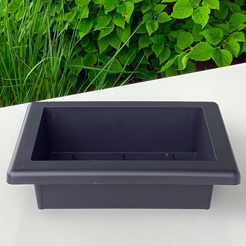 Support rectangulaire à plantes, H 2 po x l 6,25 po x P 4,25 po, Noir
