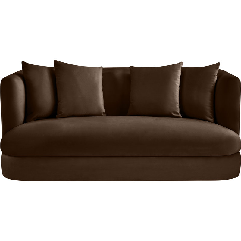 Causeuse en velours Alder, Velours brun