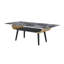 Table basse Landon de 47 po avec plateau en verre marbré noir et bois cintré-1337377116