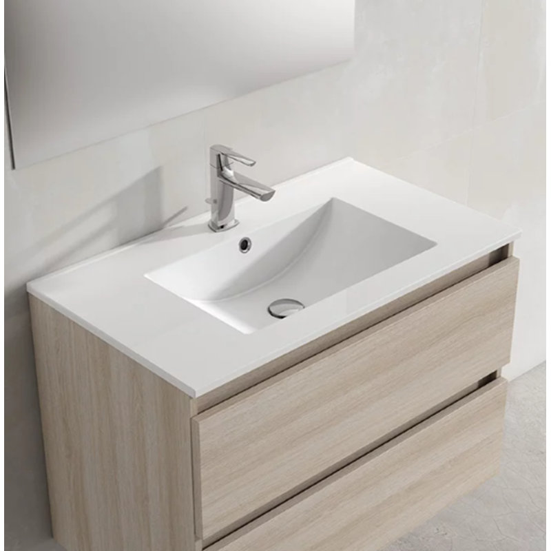 Ensemble de meuble-lavabo simple 32 po Cordoba, Noir / bois