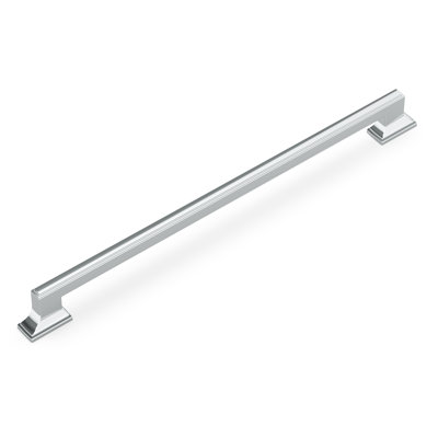 Brownstone Collection Handle Pull - 12" Center to Center Cabinet Pull Chrome - Transitional Hardware for Drawers & Cabinets