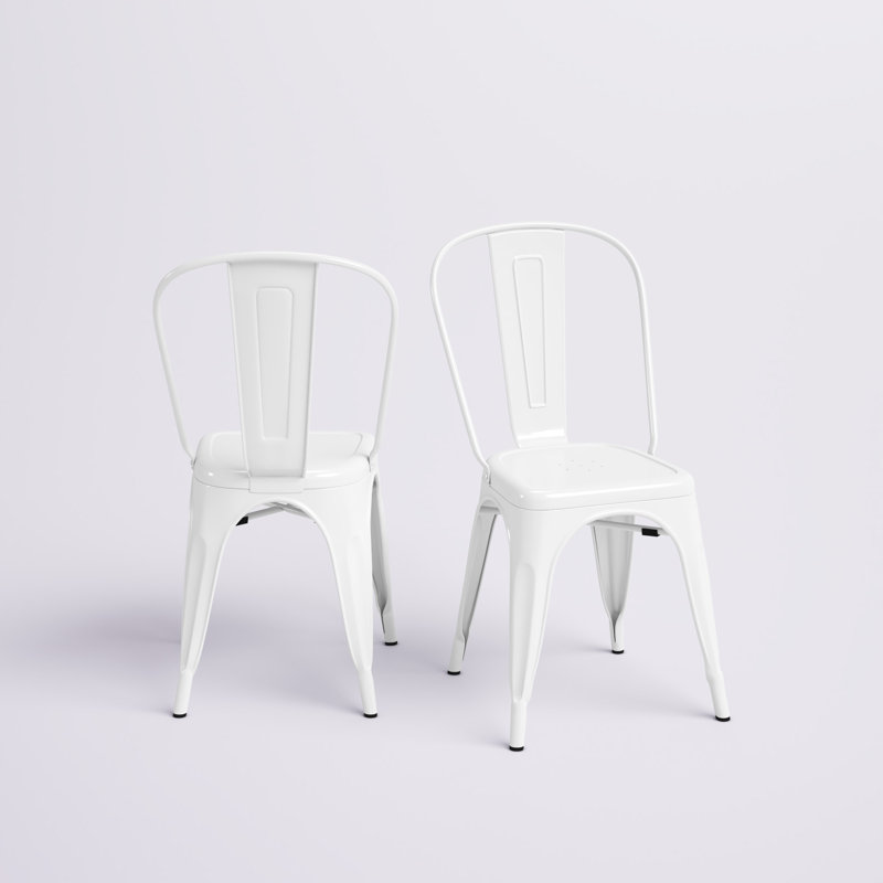 Romsey 17.5'' H Stacking Side Chair, White