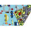 Tapis de jeu éducatif réversible Blue Cars 31 po x 58 po