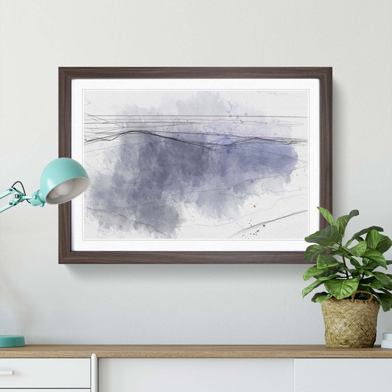 The Mountains of Nepal at Dusk in Abstract - Picture Frame Graphic Art Print, 62cm H x 87cm W x 2cm D, Walnut Framed