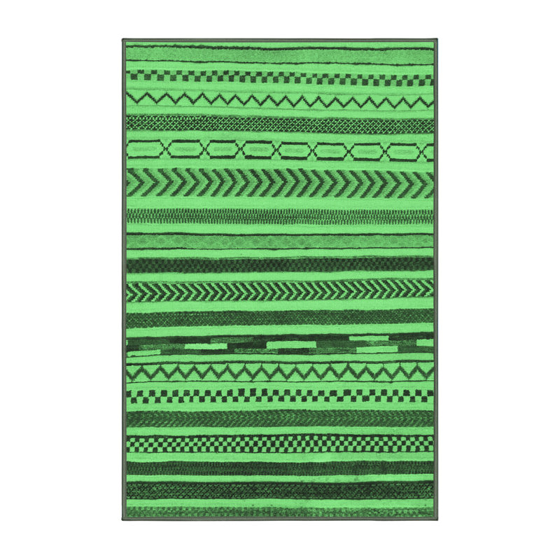 Washable Geometric Indoor Rug, Rectangle 8' x 12'