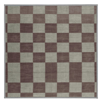 Tapis gris à carreaux lavable à la machine