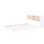 Tête de lit bibliothèque blanche pour lit double - mobilier de chambre à coucher, sans base, accents naturels avec un style Mid-Century moderne, sommier tapissier requis-1906001006