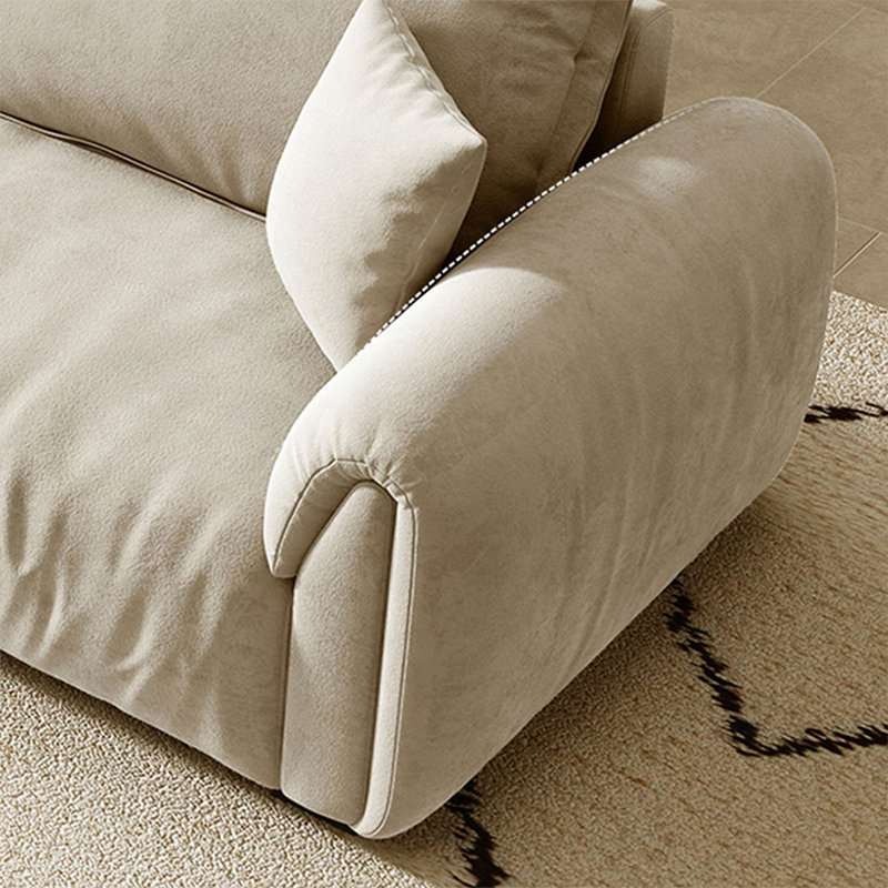 Coussin modulaire en polyester blanc cassé, H 33,46 po x L 94,49 po x l 39,37 po