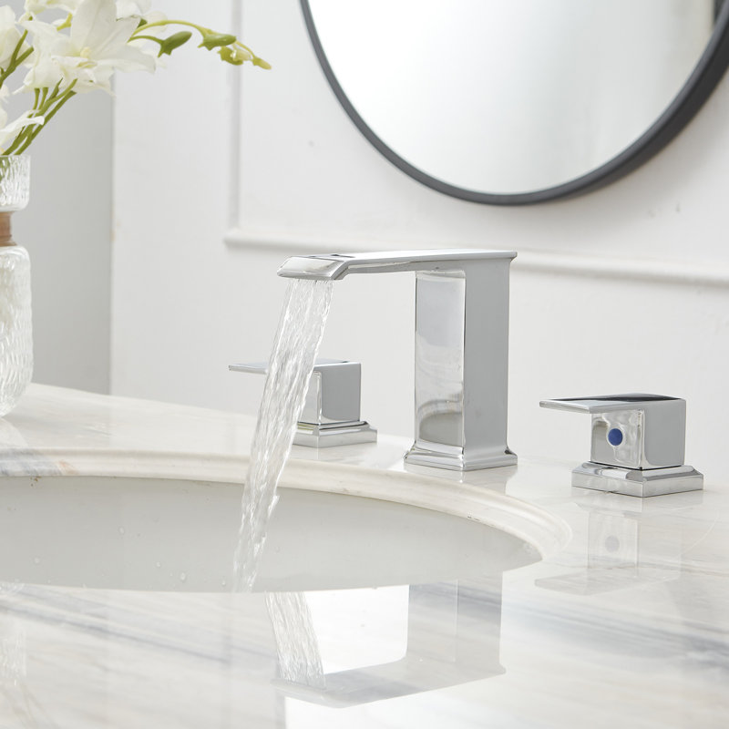 2-handle Bathroom Faucet with Drain Assembly, Polished Chrome
