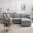 Luxurious Down Filled Convertible Sectional Sofa With Reversible Chaise And Modular Design