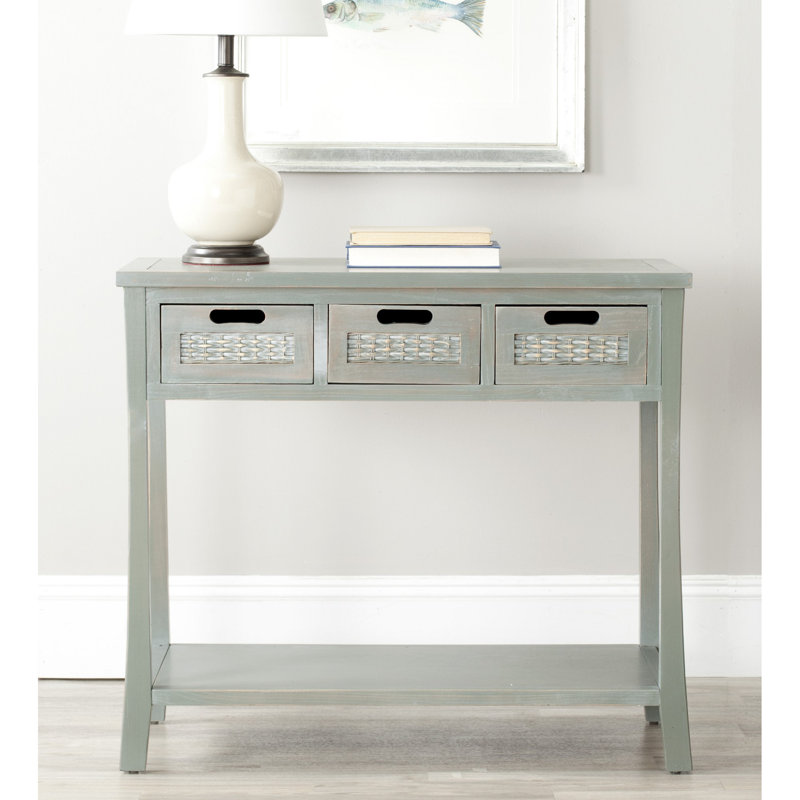 Console en bois massif de 34 po, Gris français