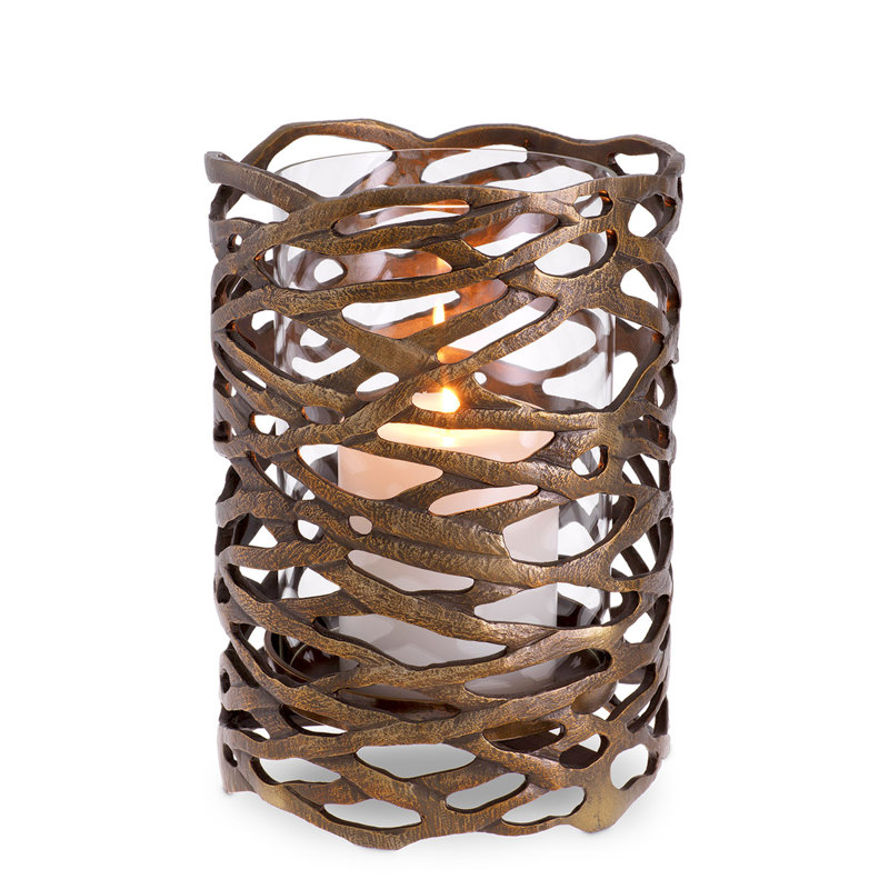 Lanai Hurricane Candle Holder, 11.22" H x 8.46" W x 8.46" D