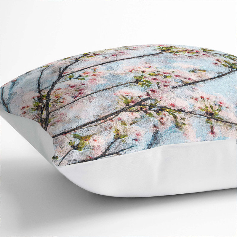 Floral Square Throw Cushion, White, 55cm H x 55cm W x 20cm D
