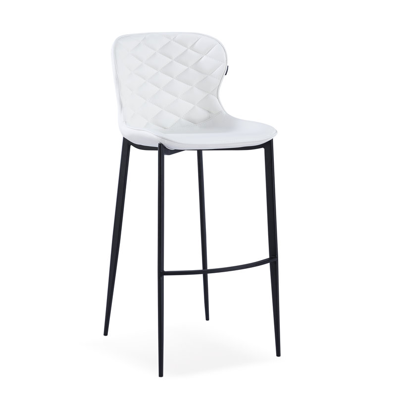 Tabouret de bar et de comptoir Albert, Blanc, Noir, Tabouret de bar (siège d'une hauteur de 30 po)