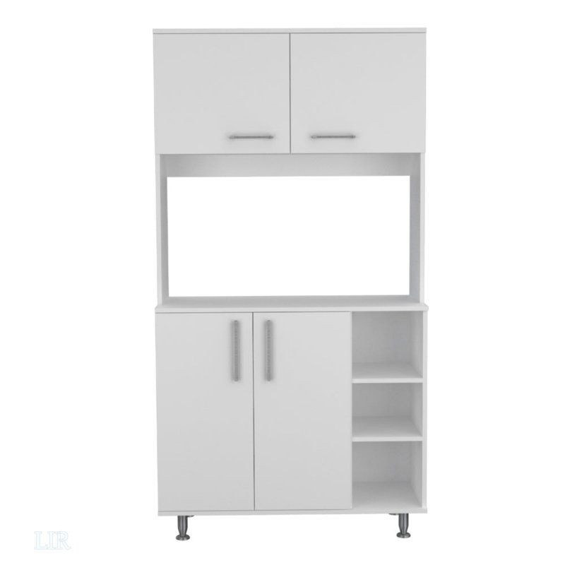 7-Shelf 4-Door 2-Piece Kitchen Set, Kitchen Island And Pantry Cabinet, Kitchen Island, Natural