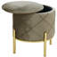 Adlei 37cm Wide Velvet Tufted Circle Pouffe Ottoman with Storage
