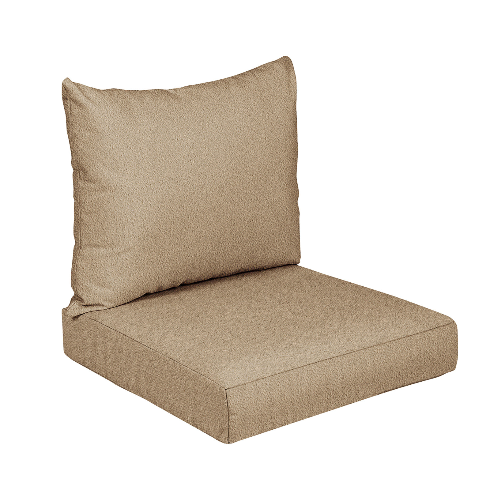  Indoor/Outdoor Seat/Back Cushion, Beige, 23.5 in W x 23 in D x 5 in H