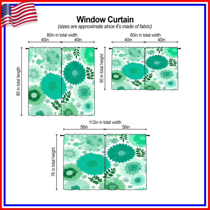 Rideaux de fenêtre à motif floral obscurcissant et obscurcissant - 2 panneaux, 40 po x 50 po - 2 panneaux, Transparent
