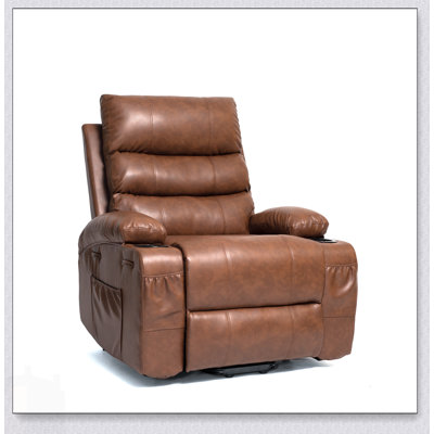 Electric Power Lift Recliner Chair With 8-Point Vibration, Lumbar Heat, Remote Control, And Side Pockets For Elderly Comfort