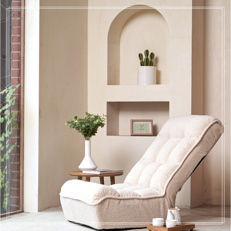 Canapé simple inclinable paresseux, Tissu blanc