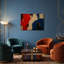 Impression sur toile d'une peinture abstraite rouge et bleu marine - 30 x 45 cm-1563483876