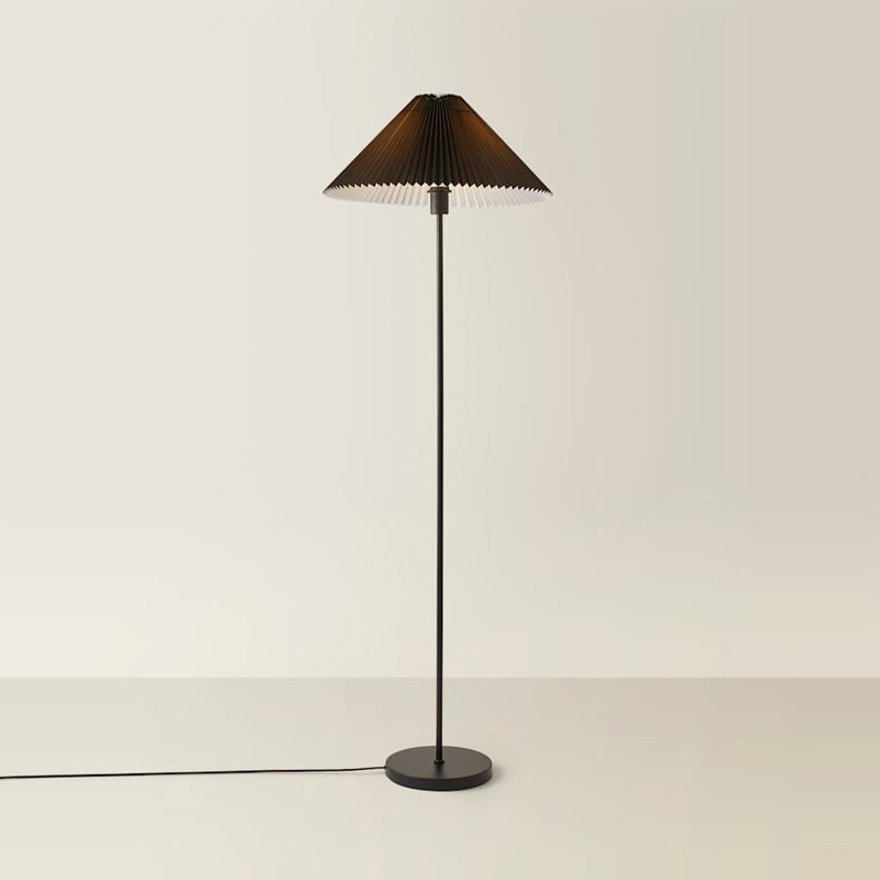 Kameron 156cm Traditional Floor Lamp, Black, Black, No