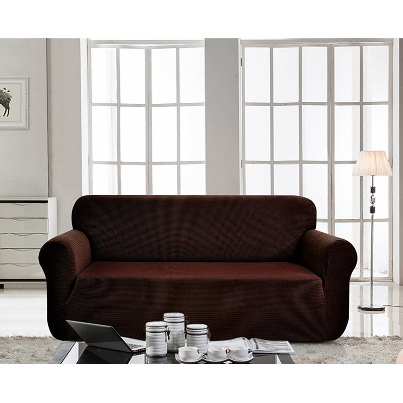 Housse pour causeuse à coussins carrés/rectangulaires, Brun, H 23 po x l 70 po x P 24 po