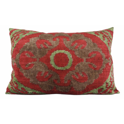 Velvet Ikat Pillow Cover And Insert