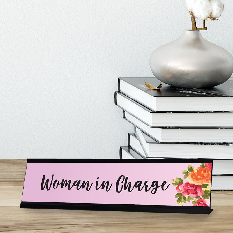 Enseigne de bureau «Woman in Charge»