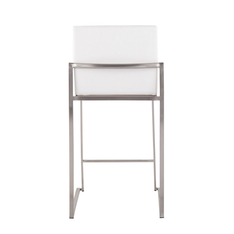 Contemporary Counter Stool, Siège blanc / cadre gris, 3