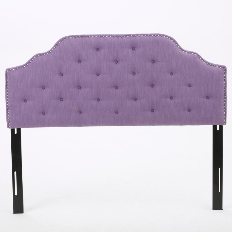 Brooke-Elise Upholstered Metal Panel Headboard, Light Purple, Full / Queen