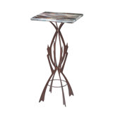 Rustic Lodge Glass End Table