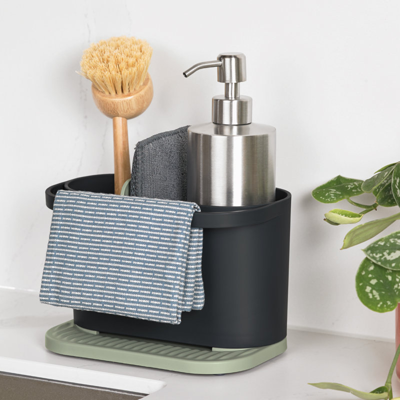 Recycled Sink Tidy - Made in UK, Charcoal Grey/Sage Green
