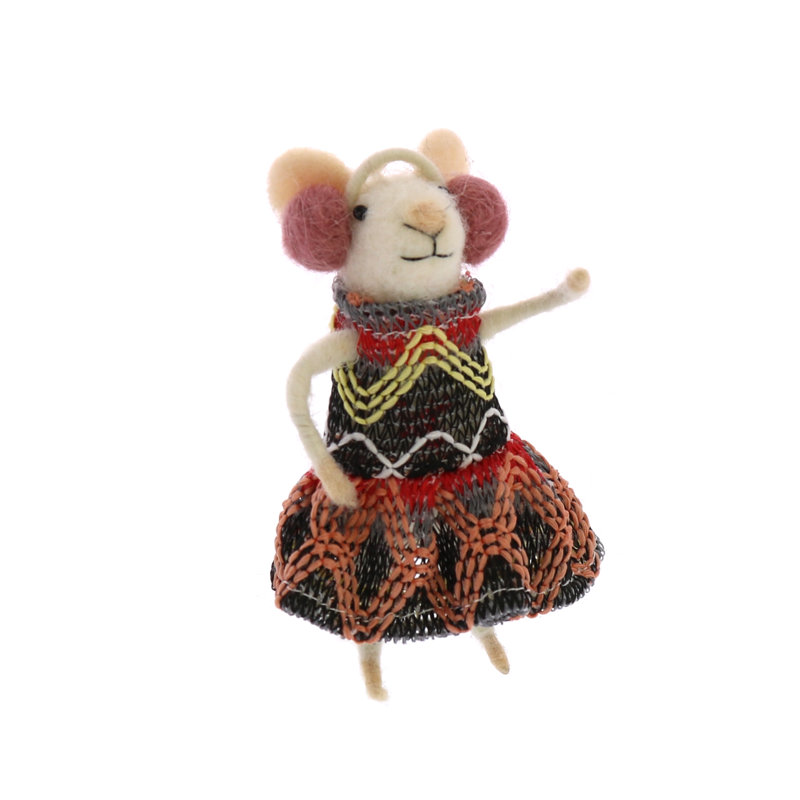 Ornement figurine suspendu souris hiver gal mouse