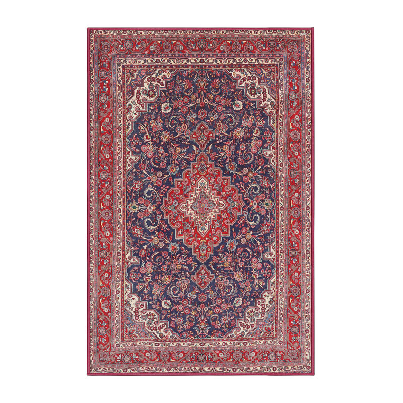 Tapis décoratif rouge oriental Elis, Rectangle 5 pi x 7 pi