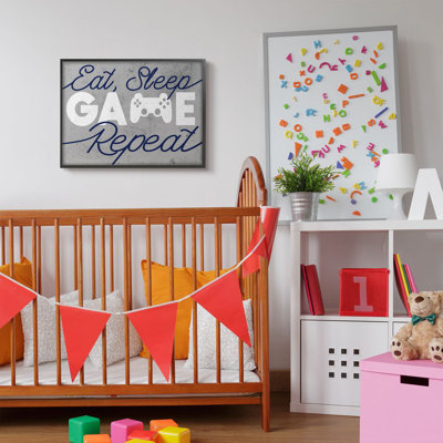 "Eat Sleep Game Répétition" par Daphne Polselli, reproduction de jeu vidéo encadrée