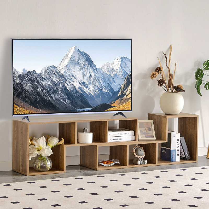 2 Pieces Cube TV Stand,Free Combination Gaming Entertainment Center Media Stand,Open Storage Bookcase Shelf For Living Room,2 Shelf Bookcase L-Shaped TV Console Stand
