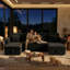 Très grand canapé-lit modulaire en U 107 po avec lit escamotable et chaises de rangement doubles, 107 po, noir-393066675