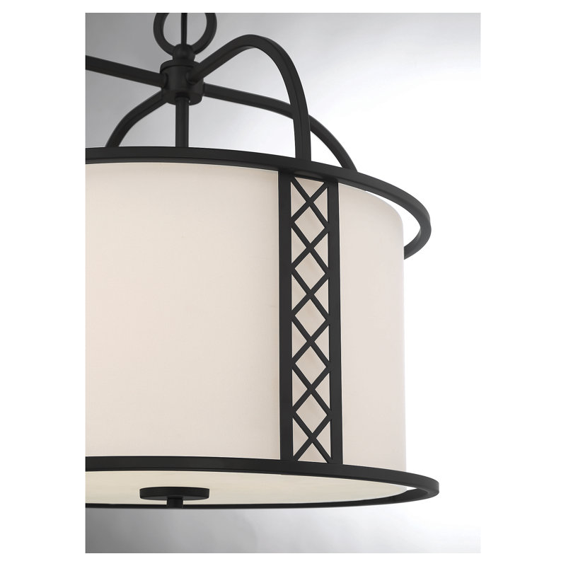 Luminaire suspendu tambour 3 lumières, Noir mat