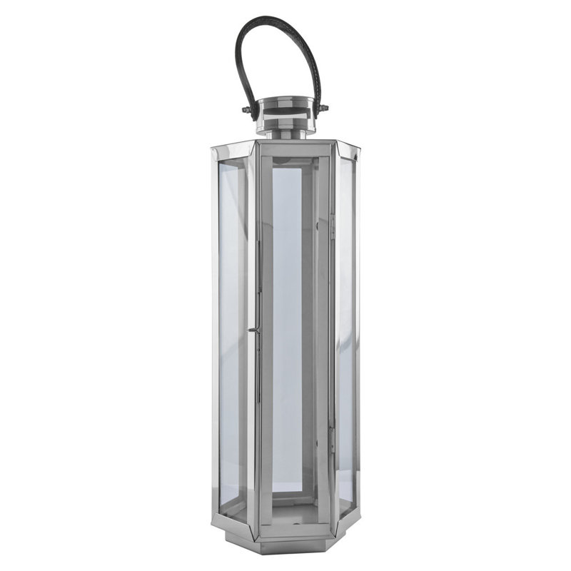 Francesca Tabletop Lantern, 66 cm H x 19 cm W x 19 cm D, Silver