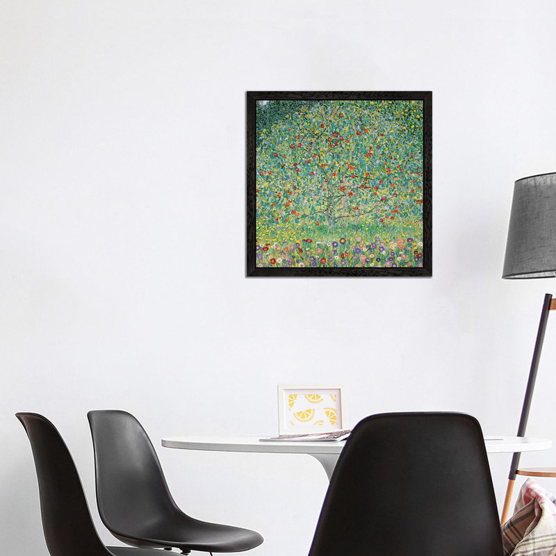 Apple Tree (Apfelbaum), 1912 by Gustav Klimt - Floater Frame Painting on Canvas, 66.04 cm H x 66.04 cm W, Black Framed
