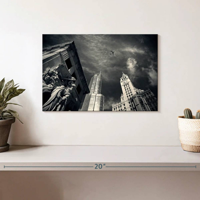 Avion Sireci au-dessus de Chicago, H 8 po x l 12 po