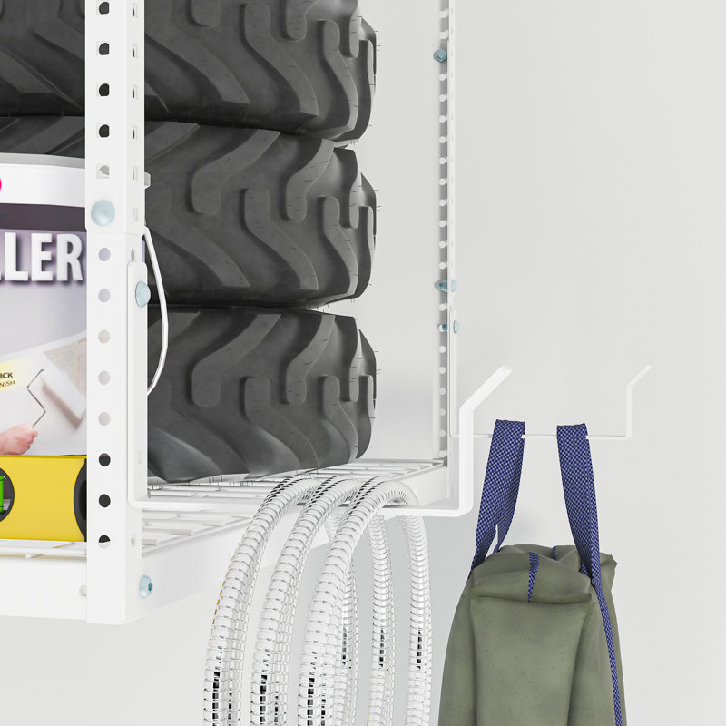 Hauteur en acier - Support réglable au plafond, H 40 po x l 72 po x P 36 po, Blanc