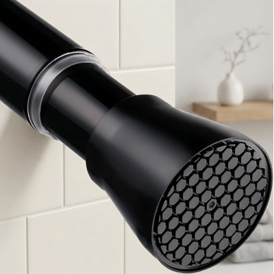 Tringle à rideau à ressort noir, tension de 28 à 52 pouces, diamètre de 7/8 po sans perçage, antidérapant pour fenêtre, salle de bain, cuisine, placard, porte