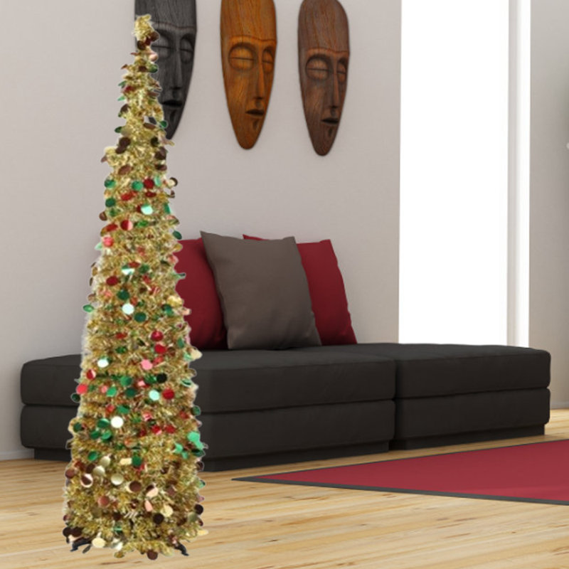 5 arbres de Noël, Doré / vert / rouge